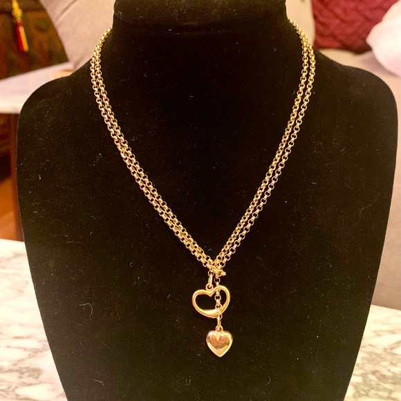 Italy made 14k gold heart versatile lariat necklace choker, bracelet, anklet - Picture 2 of 12